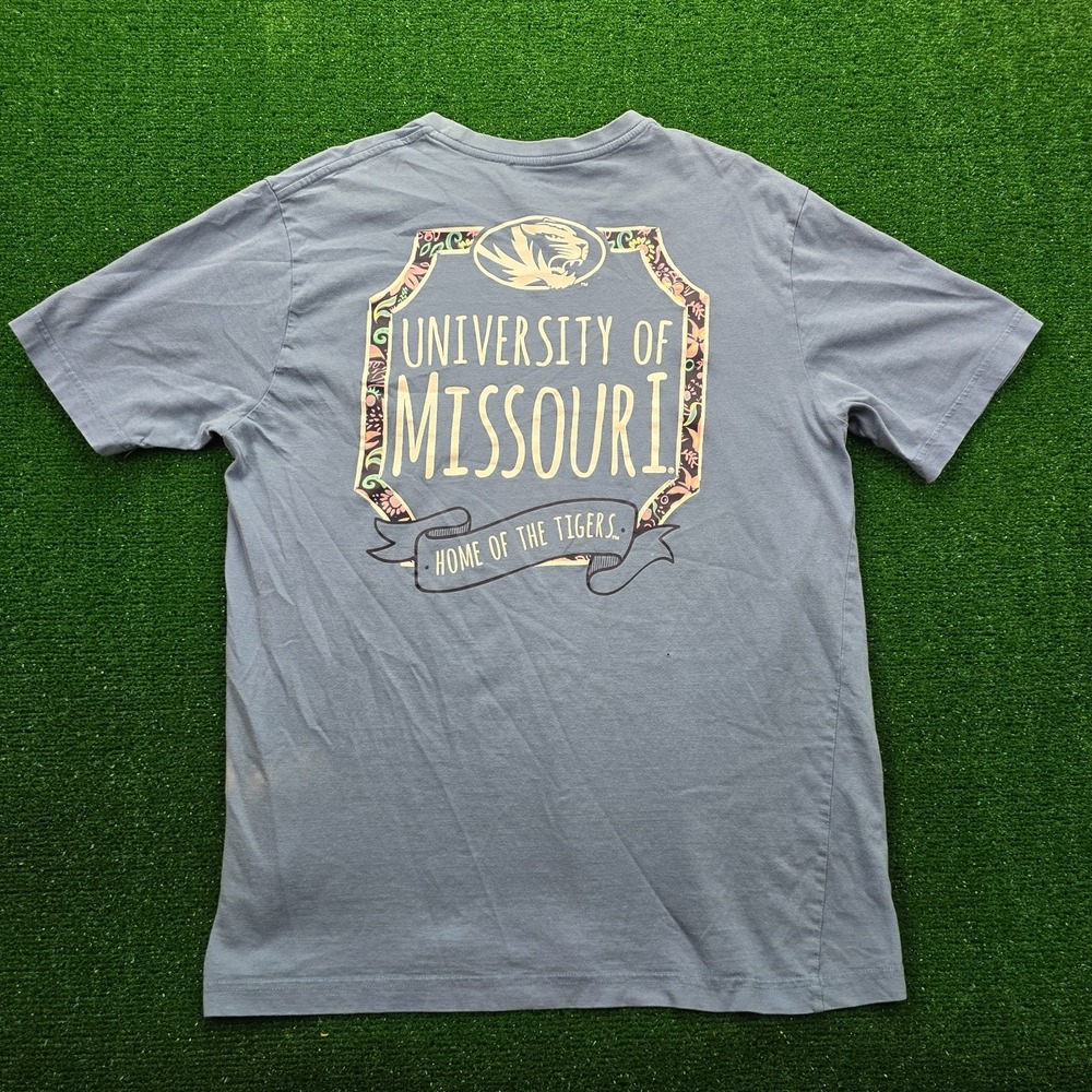 Missouri Tigers Mizzou Champion Graphic Pocket Tshirt Mens Large Blue NCAA